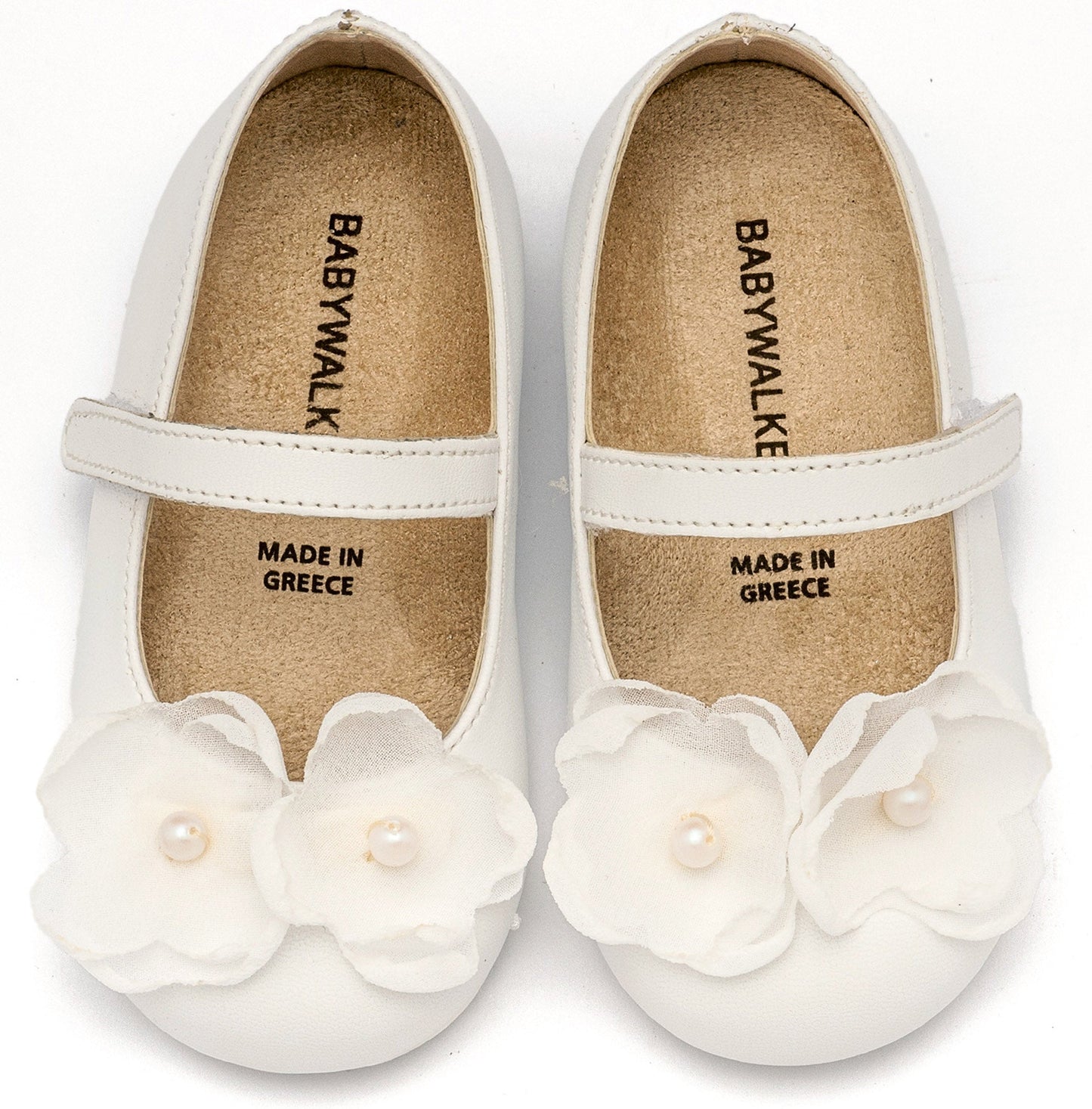 Γοβάκι Χρατς με Λουλούδια και Πέρλα (MORE COLORS IN) - The4kins baby brand