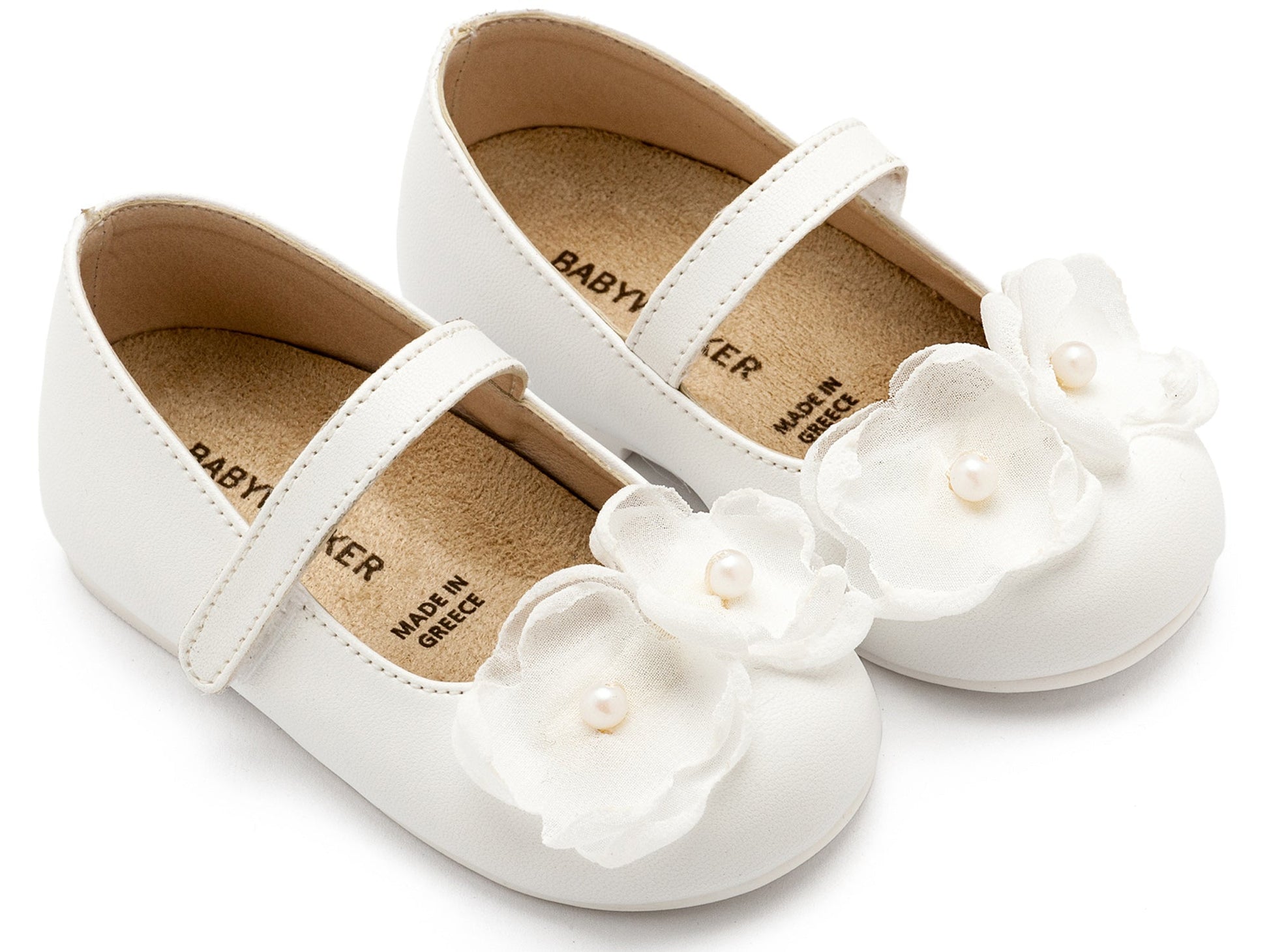 Γοβάκι Χρατς με Λουλούδια και Πέρλα (MORE COLORS IN) - The4kins baby brand