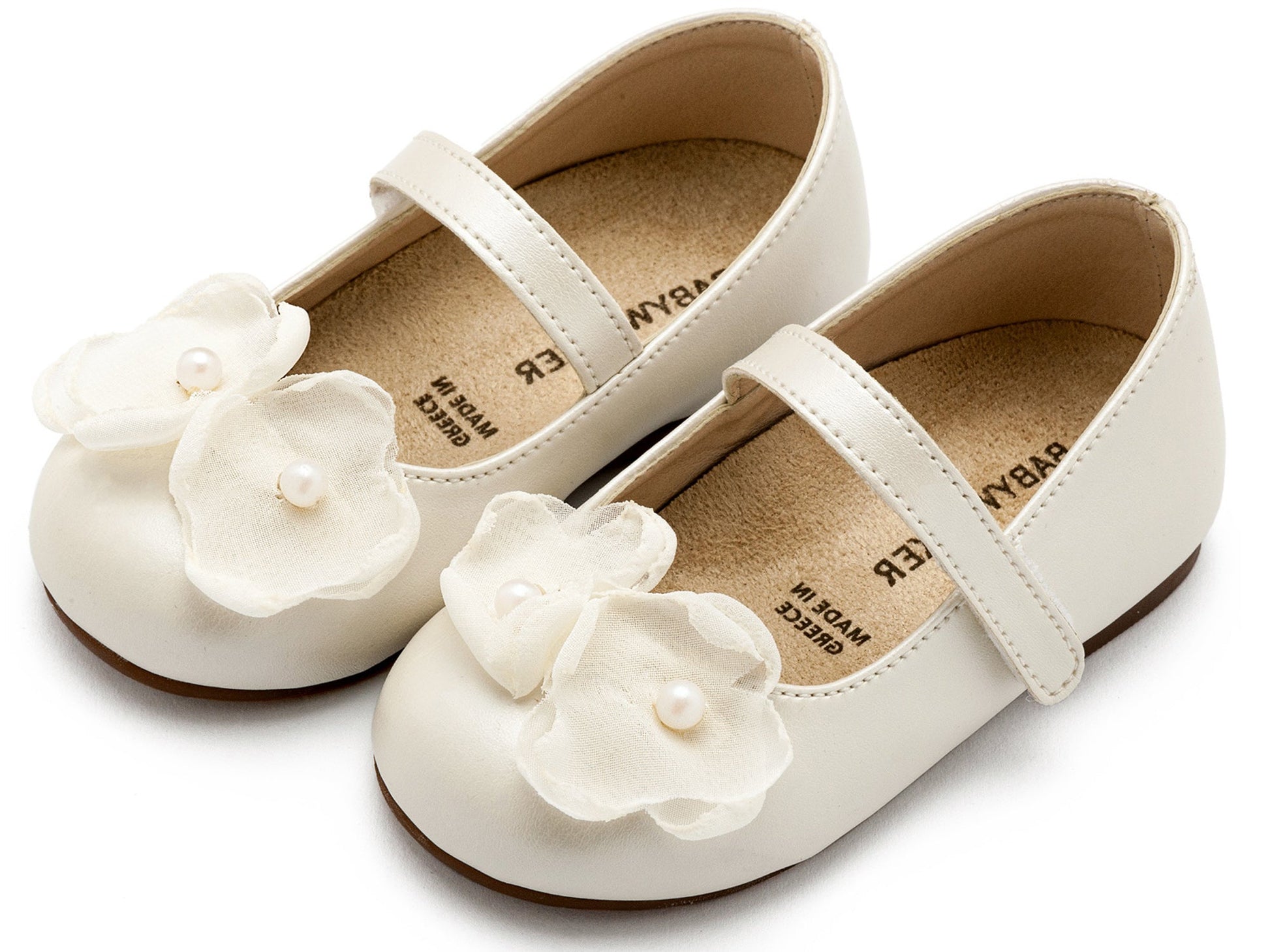 Γοβάκι Χρατς με Λουλούδια και Πέρλα (MORE COLORS IN) - The4kins baby brand