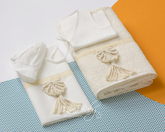 Macrame simple Λαδόπανα Βάπτισης - The4kins baby brand