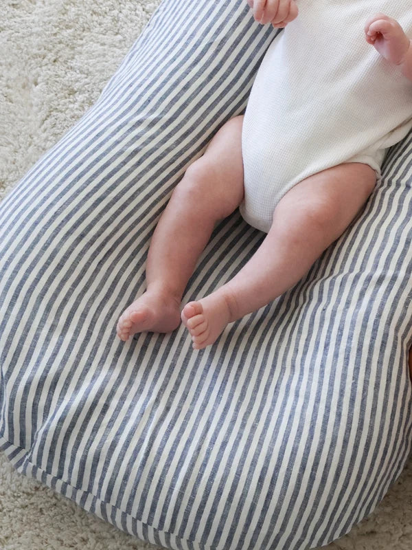 Αδιάβροχο Κάλυμμα για το Baby lounger Linen Grey stripes