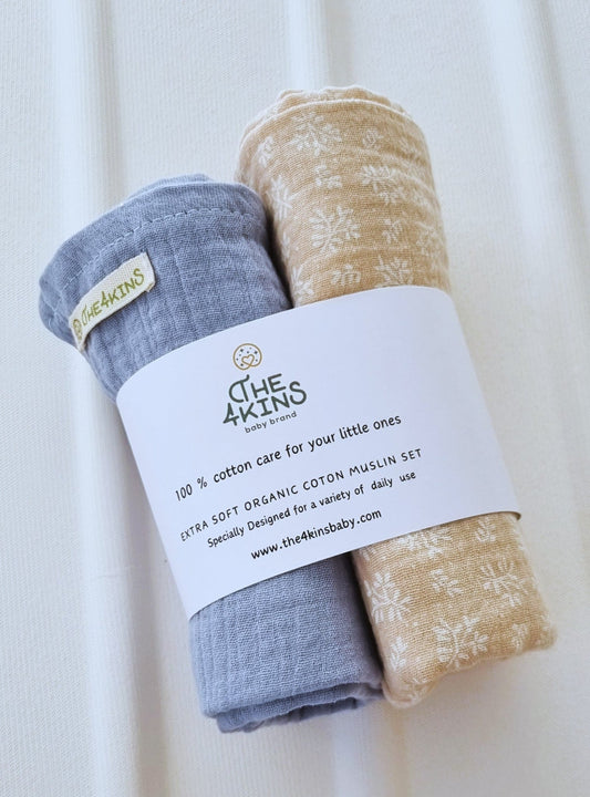 Muslin set - Πάνες Αγκαλιάς - The4kins baby brand