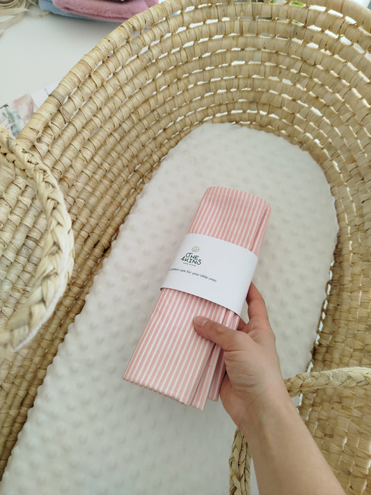 Pink Stripes Σεντόνι - The4kins baby brand