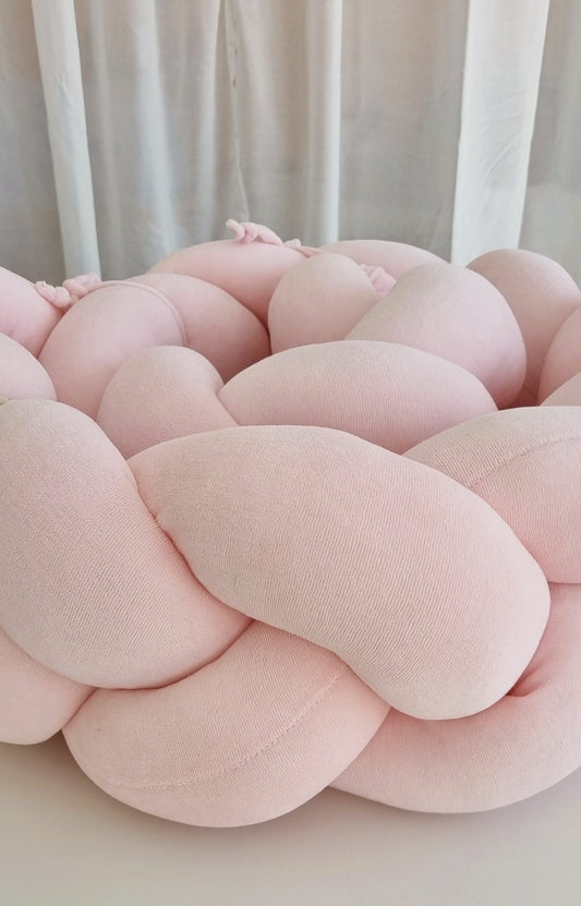 Πλεξούδα Braided Cot Bumper Pink - The4kins baby brand