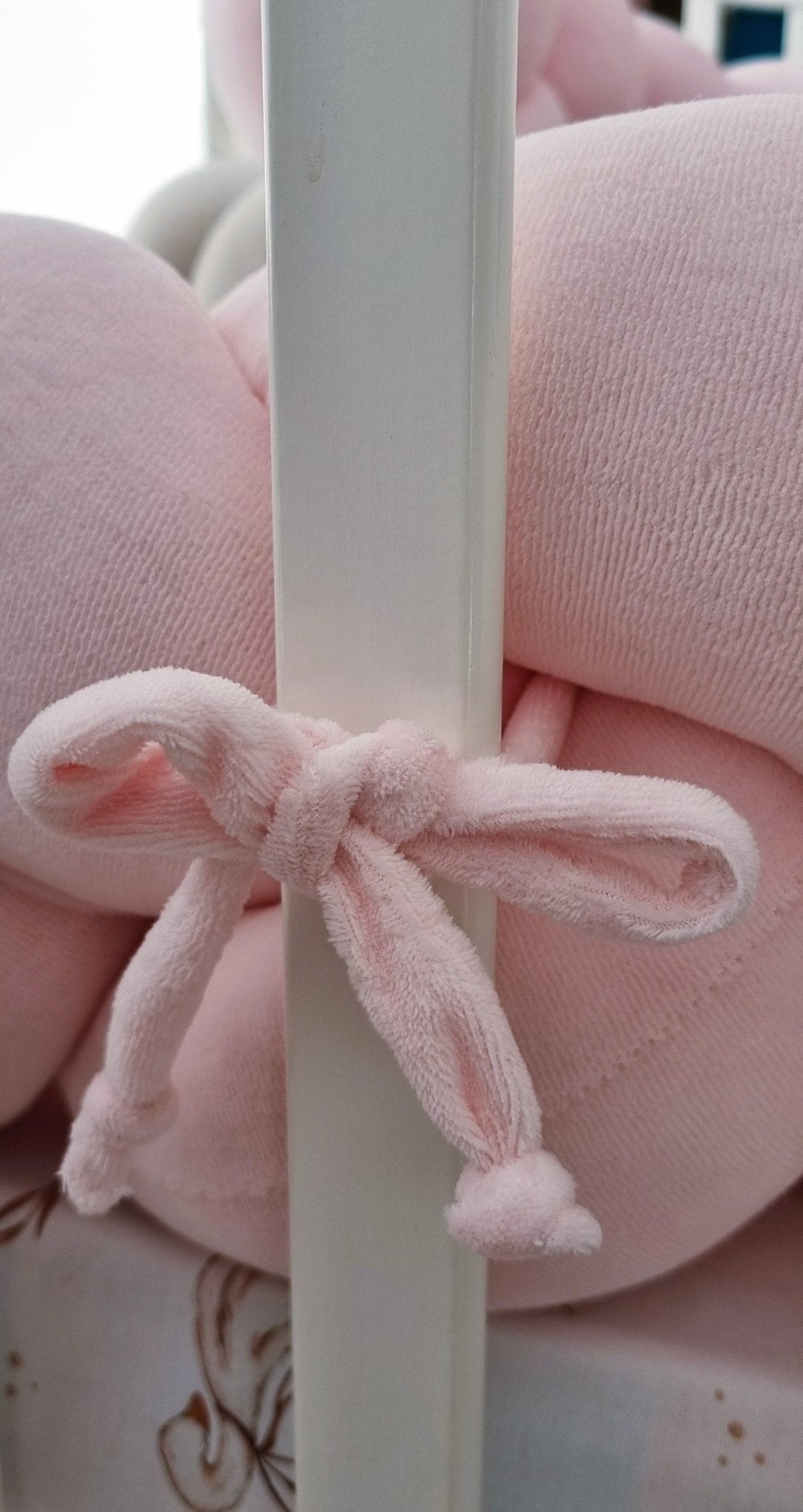 Πλεξούδα Braided Cot Bumper Pink - The4kins baby brand