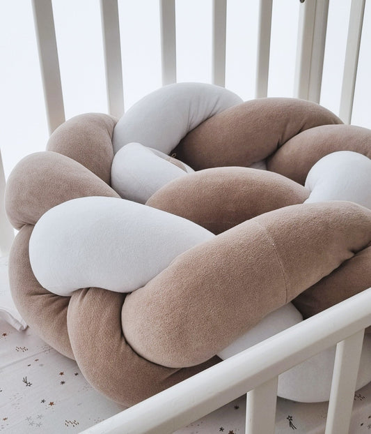 Πλεξούδα Braided Cot Bumper Wet Sand - The4kins baby brand