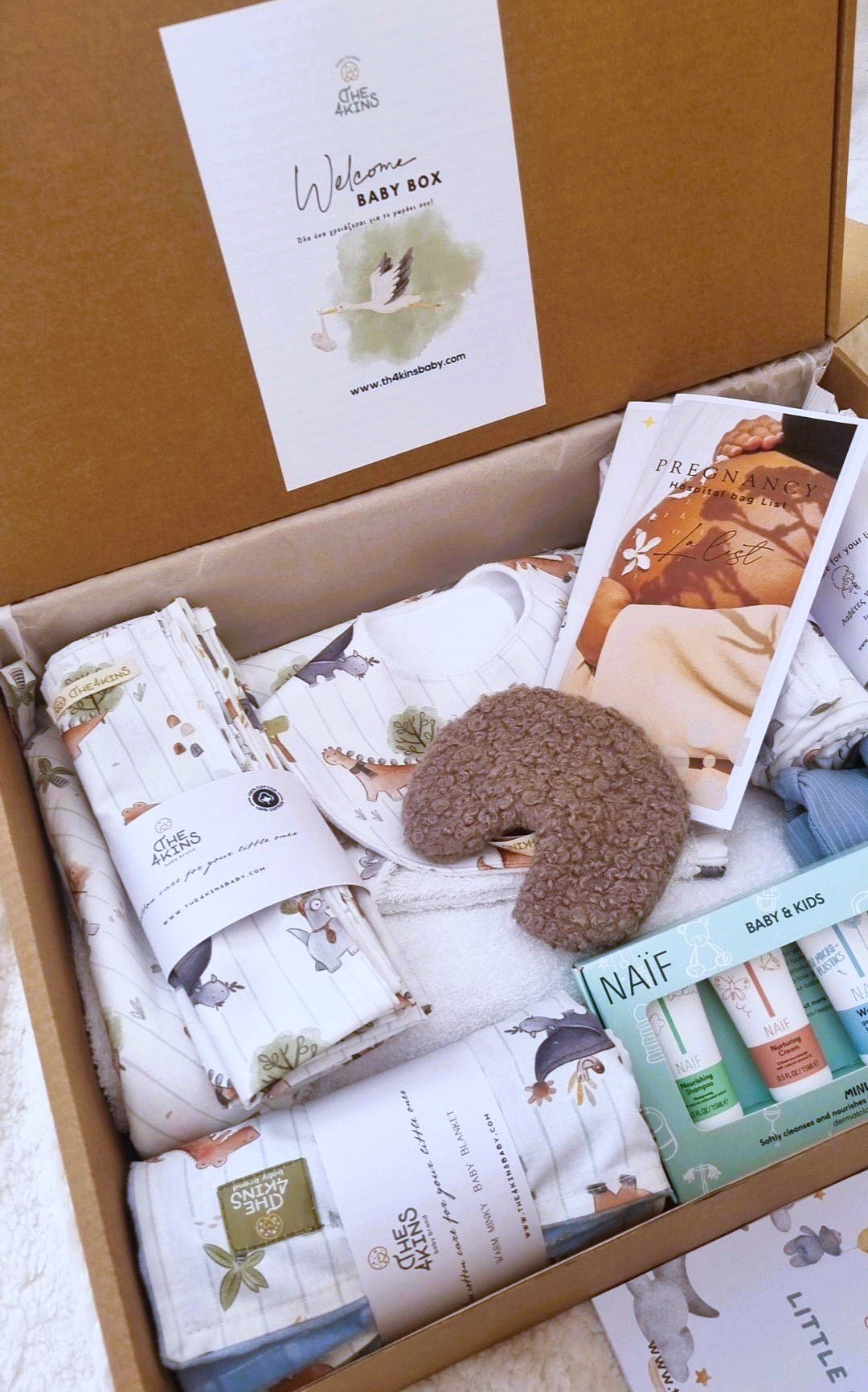 Συσκευασία δώρου The4kins Roar με θέμα δεινοσαυράκια για νεογέννητο