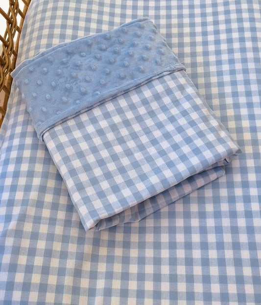 Rustic Harmony in Blue Minky Κουβερτούλα - The4kins baby brand