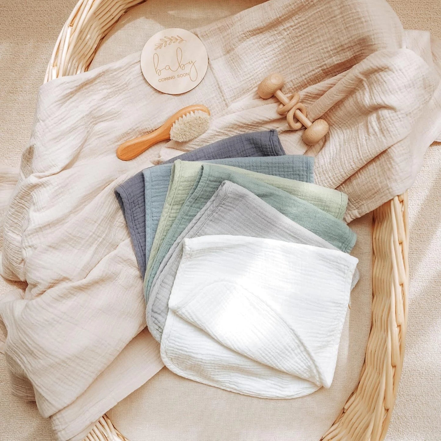 Σετ Πανάκια Μουσελίνας XXL - Burp Cloth blue- green combo