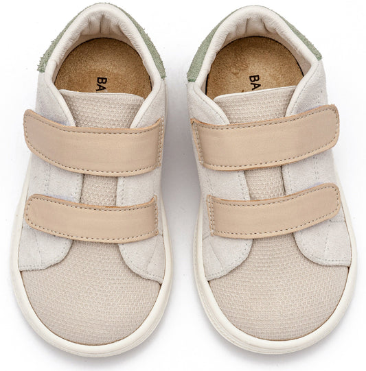 Σνίκερ με Διπλή Μπαρέτα Χρατς Λευκό Μπεζ - The4kins baby brand