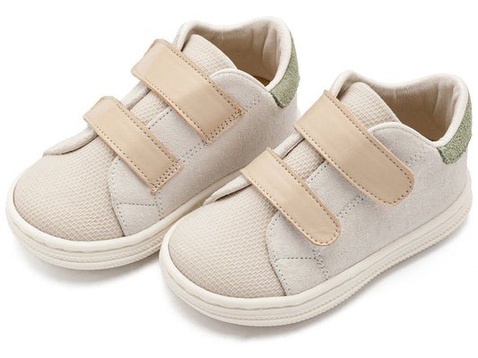 Σνίκερ με Διπλή Μπαρέτα Χρατς Λευκό Μπεζ - The4kins baby brand