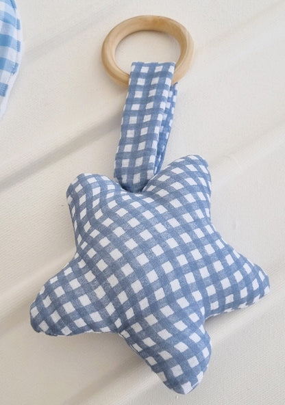 Stars Κουδουνίστρα Με Μασητικό Blue - The4kins baby brand